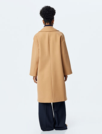 Kruvaze Oversize Uzun Kaşe Kaban