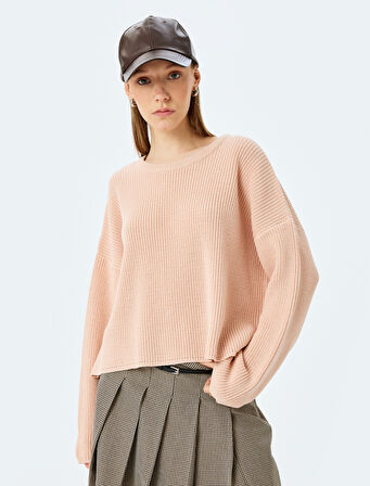 Basic Triko Kazak Yuvarlak Yaka Uzun Kollu Regular Fit