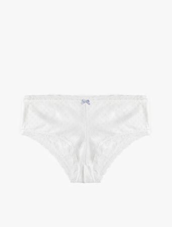 Pamuklu Fiyonklu Dantel Detaylı Yüksek Bel Hipster Külot