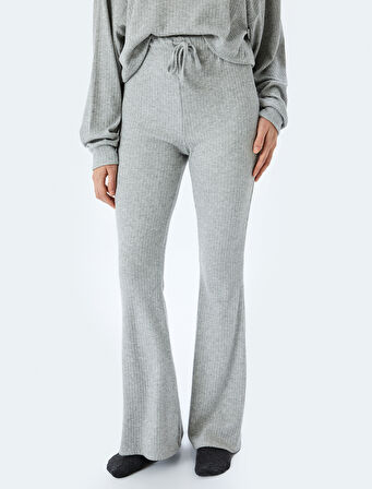 Viskon Karışımlı Beli Bağlamalı İspanyol Paça Pijama Altı