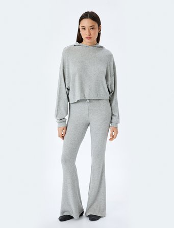 Viskon Karışımlı Beli Bağlamalı İspanyol Paça Pijama Altı