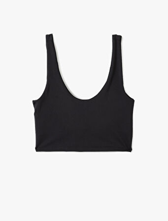 Slim Fit Kolsuz U Yaka Kaplı  Sporcu Sütyeni