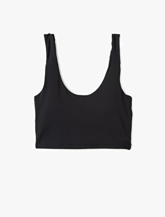 Slim Fit Kolsuz U Yaka Kaplı  Sporcu Sütyeni
