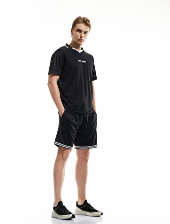 Polo Yaka Regular Fit Kısa Kollu Baskılı Spor Tişört
