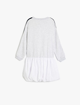 Bisiklet Yaka Uzun Kollu Sweat Elbise