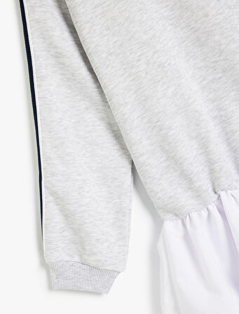 Bisiklet Yaka Uzun Kollu Sweat Elbise