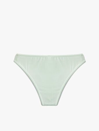 Viskon Kumaş Etiket Detaylı Ribanalı Brazilian Külot