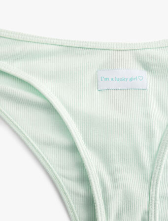 Viskon Kumaş Etiket Detaylı Ribanalı Brazilian Külot