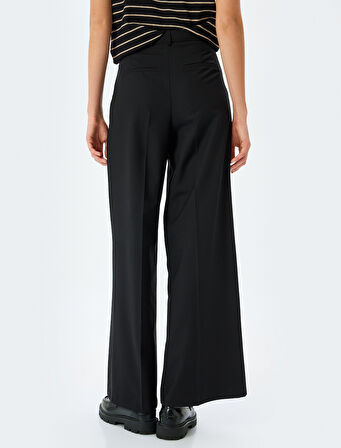 Cepli Yüksek Bel Palazzo Pantolon