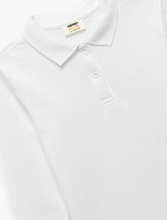 Uzun Kollu Pamuklu Basic Polo Yaka Tişört