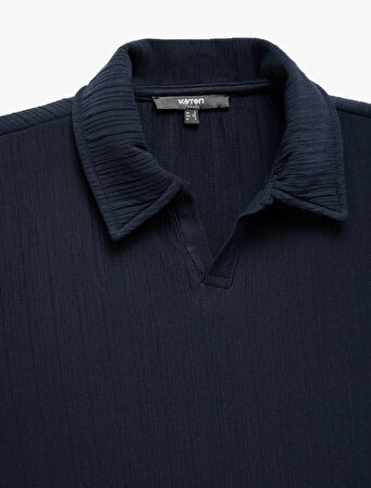 Dokulu Regular Fit Basic Kısa Kollu Polo Yaka Tişört