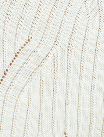 Dik Yaka Uzun Kollu Ajurlu Triko Kazak