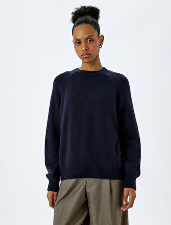 Yumuşak Dokulu Uzun Kollu Bisiklet Yaka Triko Kazak