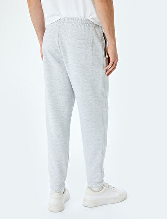 Pamuk Karışımlı Cepli Dikiş Detaylı Şardonlu Lastikli Paça Beli Bağcıklı Jogger Eşofman Altı