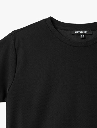 Kısa Kollu Bisiklet Yaka Basic Spor Tişört