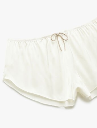 Fiyonk Detaylı Mini Bridal Saten Şort Pijama Altı