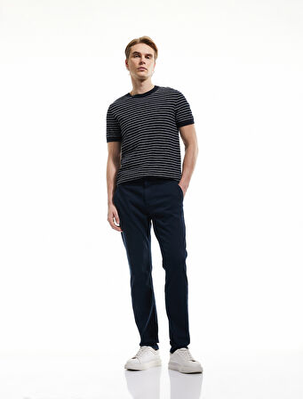 Pamuklu Düğmeli Chino Cep Detaylı Slim Fit Pantolon
