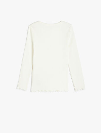 Pamuklu Bisiklet Yaka Basic Uzun Kollu Tişört