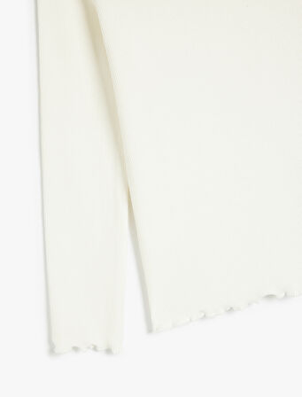 Pamuklu Bisiklet Yaka Basic Uzun Kollu Tişört