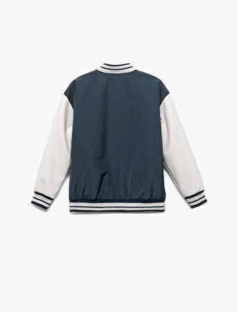 Çıtçıt Kapamalı Cepli Aplike Detaylı Kolej Ceket