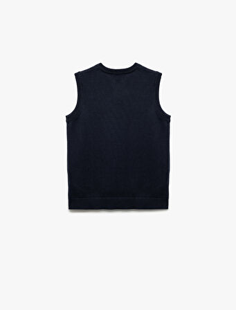 Kolsuz V Yaka Triko Okul Süveteri