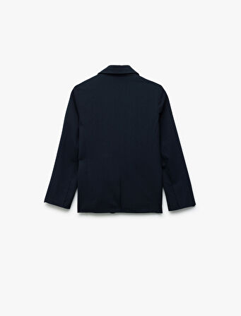 Viskon Karışımlı Kruvaze Yaka Uzun Kollu Basic Okul Ceketi