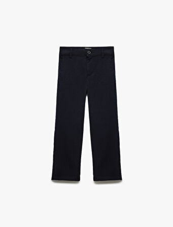 Cepli Düğme Detaylı Viskon Karışımlı Pantolon