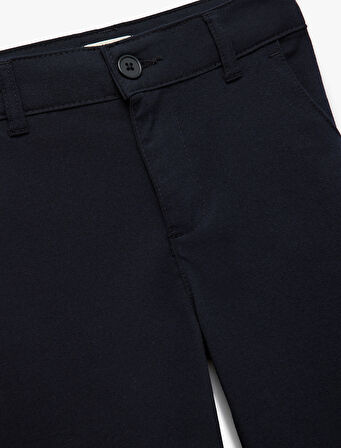 Cepli Düğme Detaylı Viskon Karışımlı Pantolon