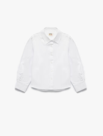 Pamuklu Düğmeli Uzun Kollu Basic Gömlek