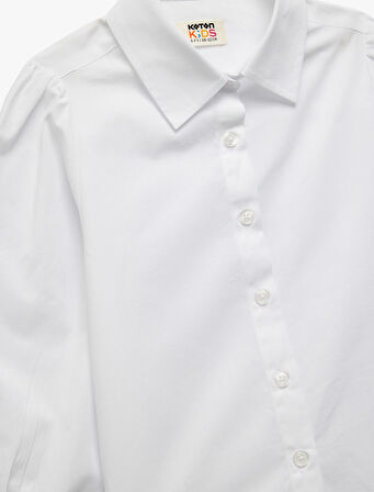 Pamuklu Düğmeli Uzun Kollu Basic Gömlek