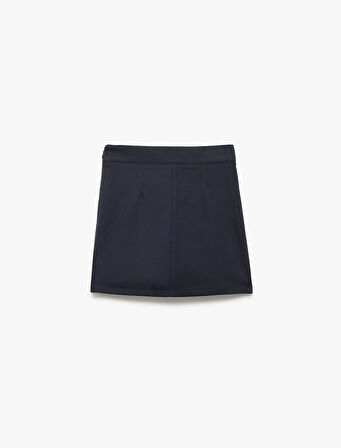 Viskon Karışımlı Pileli Basic Etek