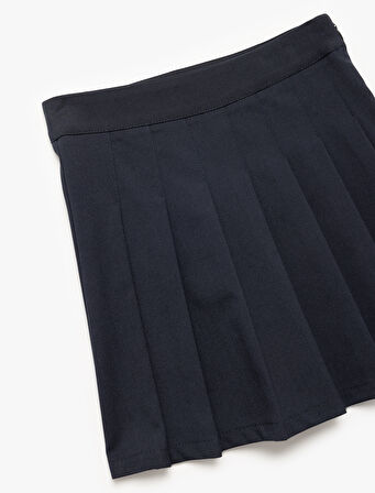 Viskon Karışımlı Pileli Basic Etek