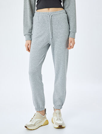 Şardonlu Beli Bağcıklı Cep Detaylı Rahat Kalıp Jogger Eşofman Altı