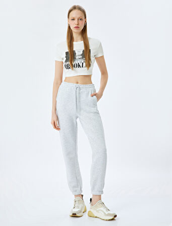 Şardonlu Beli Bağcıklı Cep Detaylı Rahat Kalıp Jogger Eşofman Altı