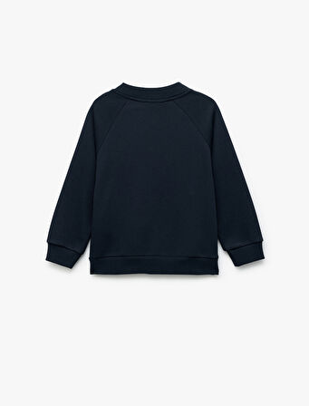 Uzun Kollu Bisiklet Yaka Cepli Basic Fermuarlı Sweatshirt