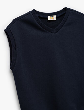 V Yaka Basic Kolsuz Sweatshirt