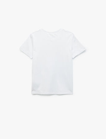 Kısa Kollu Bisiklet Yaka Pamuklu Basic Tişört