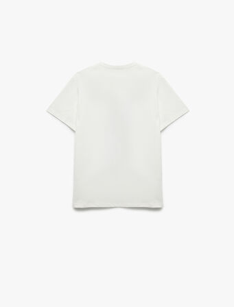 Pamuklu Kısa Kollu Bisiklet Yaka Düğmeli Basic Tişört