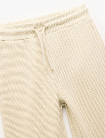 Pamuklu Beli Bağcıklı Dokulu Basic Jogger Eşofman Altı