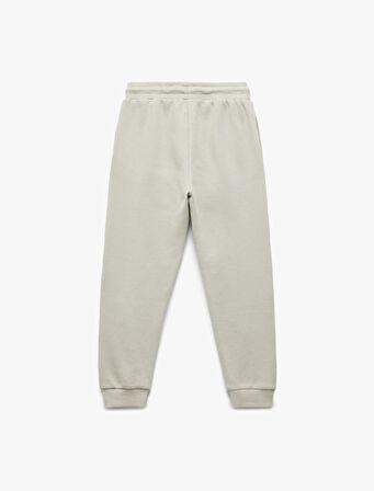 Pamuklu Beli Bağcıklı Dokulu Basic Jogger Eşofman Altı