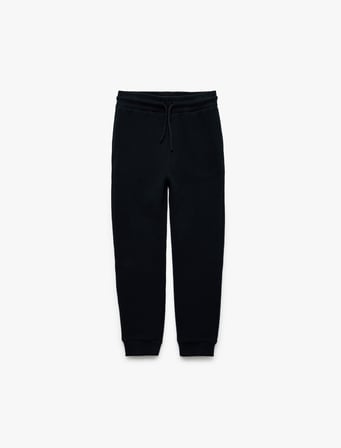 Pamuklu Beli Bağcıklı Dokulu Basic Jogger Okul Eşofman Altı