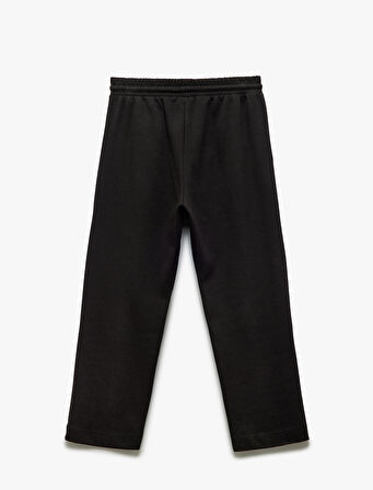 Pamuklu Cep Detaylı Nervürlü Beli Bağcıklı Eşofman Altı