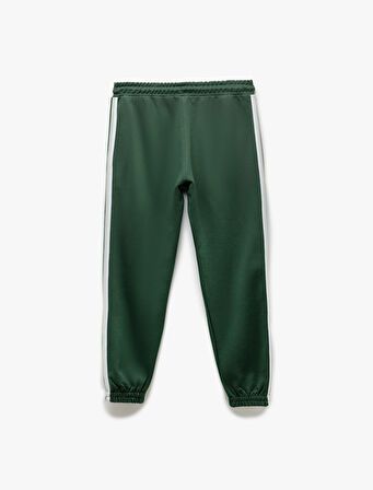 Şerit Detaylı Pamuk Karışımlı Beli Bağcıklı Eşofman Altı