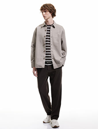 Pamuklu Uzun Kollu Düğmeli Gömlek Ceket