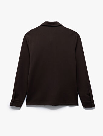 Uzun Kollu Pamuk Karışımlı Fermuarlı Sweatshirt
