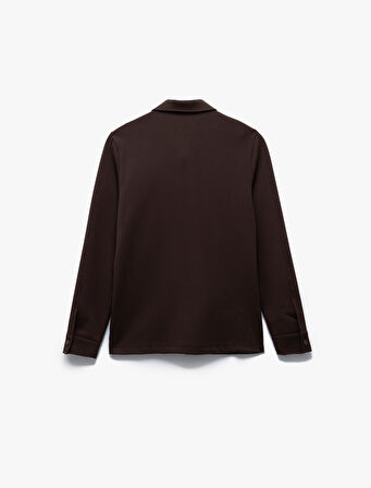 Uzun Kollu Pamuk Karışımlı Fermuarlı Sweatshirt