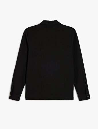 Uzun Kollu Pamuk Karışımlı Fermuarlı Sweatshirt