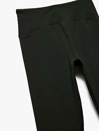 Biker Slim Fit İnterlok Kapri Spor Tayt