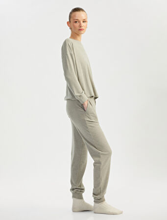 Rahat Kesim Beli Bağlamalı Yumuşak Dokulu Jogger Pijama Altı