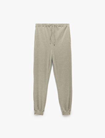 Rahat Kesim Beli Bağlamalı Yumuşak Dokulu Jogger Pijama Altı